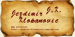 Jezdimir Klopanović vizit kartica